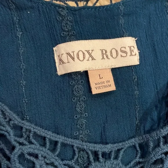 Knox Rose crochet boho teal tank - Picture 7 of 8